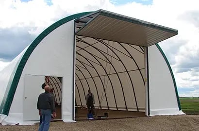 Bifold-Door-on-Fabric-Building